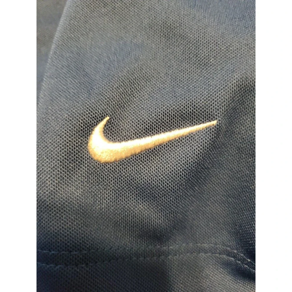 Nike Dri Fit Polo Short Sleeve Blue Shirt Mens  XL, Custom Logo With Staff Logo